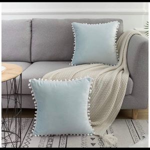 Light Blue Decorative Throw Pillow slips